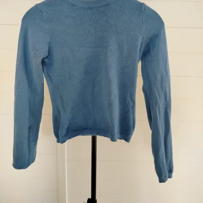 Pull fin bleu Jennyfer crop manches longues taille M